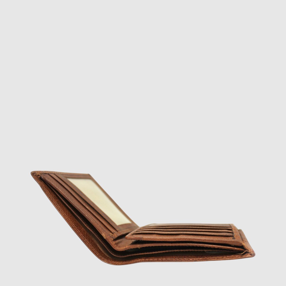 Portefeuille Hunt en cuir pour homme — tan, intérieur vu de profil