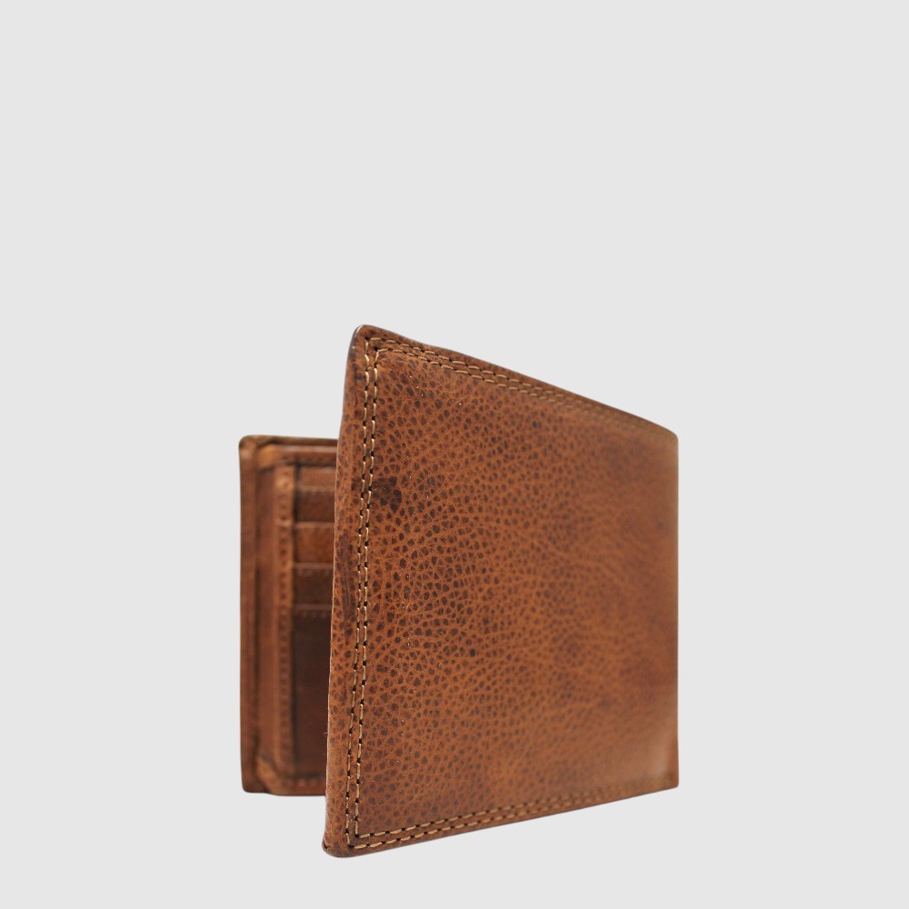 Portefeuille Hunt en cuir pour homme — tan, vue extérieure de trois quarts