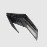 Portefeuille Hunt RFID en cuir à volet gauche — noir, vue du dessus