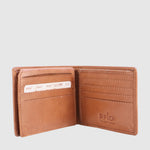 Portefeuille Hunt RFID en cuir tan — tan, intérieur et rangements pour cartes