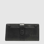 Portefeuille long Hunt en cuir à porte-cartes amovible — Noir