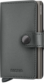 Portefeuille Miniwallet en cuir mat – Secrid, acier satiné, vue de face