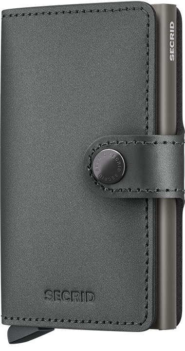 Portefeuille Miniwallet en cuir mat – Secrid, acier satiné, vue de face