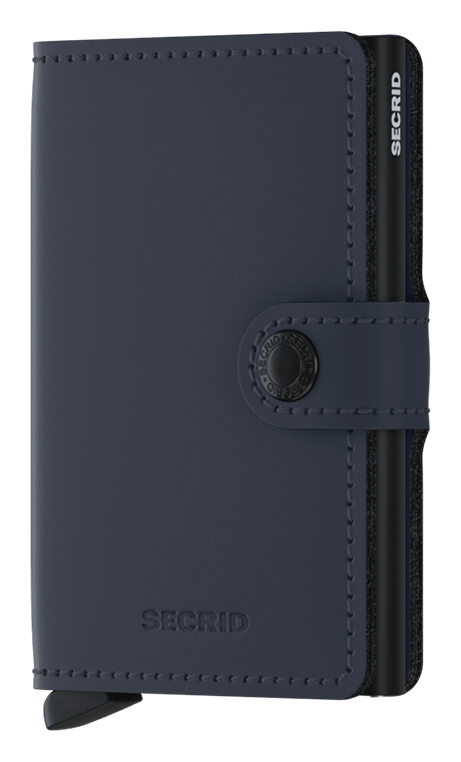 Portefeuille Miniwallet en cuir mat – Secrid, bleu nuit, vue de face
