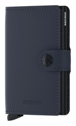 Portefeuille Miniwallet en cuir mat – Secrid, bleu nuit, vue de face