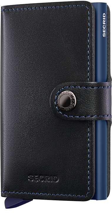 Portefeuille Miniwallet Original – Secrid, noir et bleu marine, vue de face