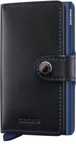 Portefeuille Miniwallet Original – Secrid, noir et bleu marine, vue de face