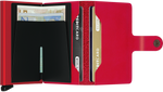 Portefeuille Miniwallet Original – Secrid, rouge, vue ouverte avec les rangements intérieurs