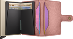 Portefeuille Miniwallet Pebble – Secrid, rose, vue ouverte avec les rangements intérieurs