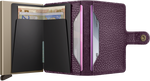 Portefeuille Miniwallet Pebble – Secrid, violet raisin, vue ouverte avec les rangements intérieurs