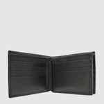 Portefeuille Moriati en cuir à volet intérieur — noir, intérieur et rangements pour cartes