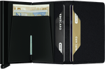 Portefeuille Slimwallet Crisple – Secrid, noir, vue ouverte avec les rangements intérieurs