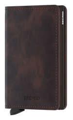 Portefeuille Slimwallet Vintage – Secrid, chocolat, vue de face