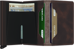 Portefeuille Slimwallet Vintage – Secrid, chocolat, vue ouverte avec les rangements intérieurs