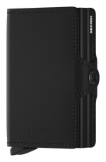 Portefeuille Twinwallet en cuir mat – Secrid, noir, vue de face
