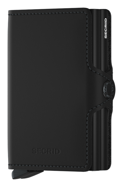 Portefeuille Twinwallet en cuir mat – Secrid, noir, vue de face