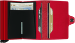 Portefeuille Twinwallet Original – Secrid, rouge, vue ouverte avec les rangements intérieurs