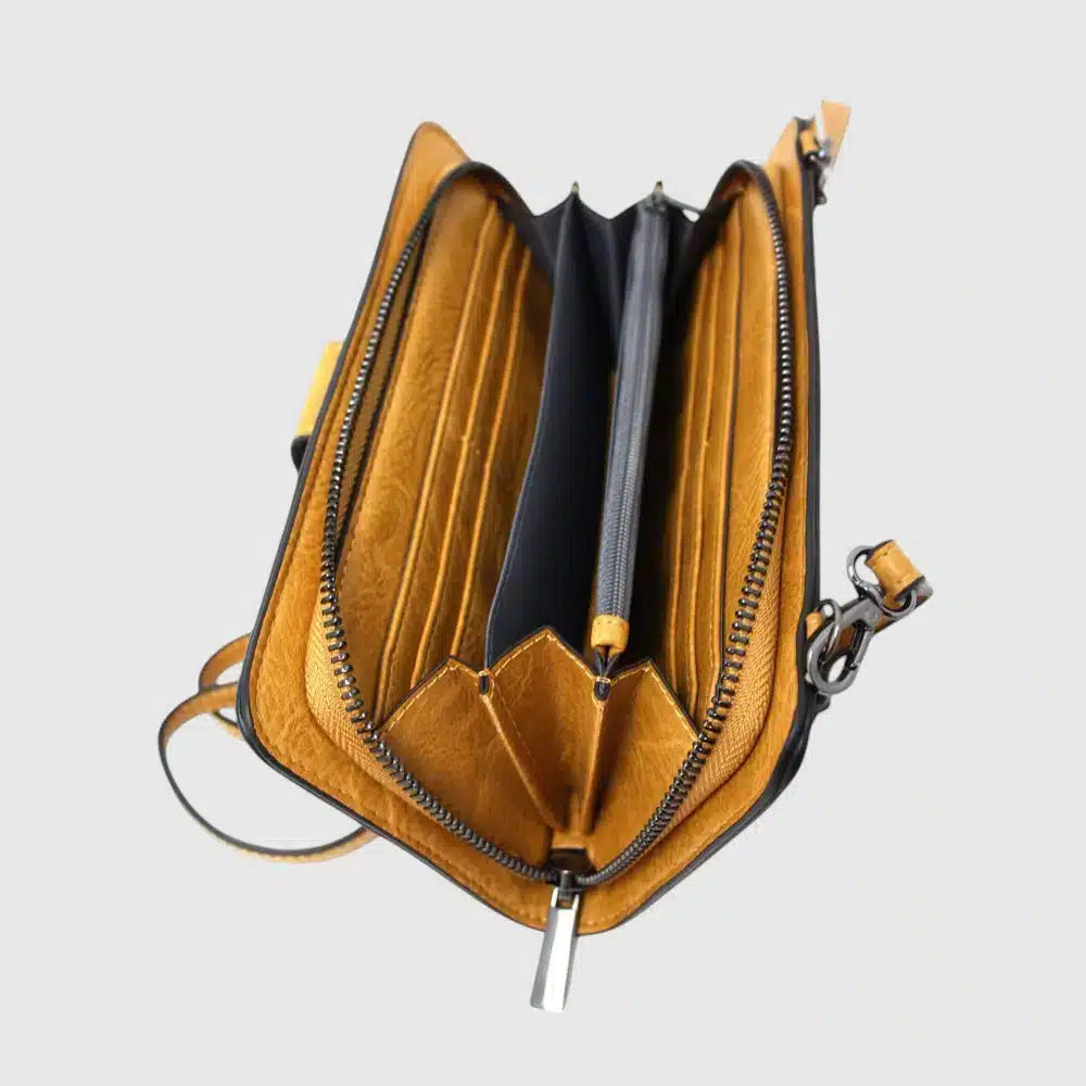 Portefeuille ZAC en cuir végane avec bandoulière – Vue 2