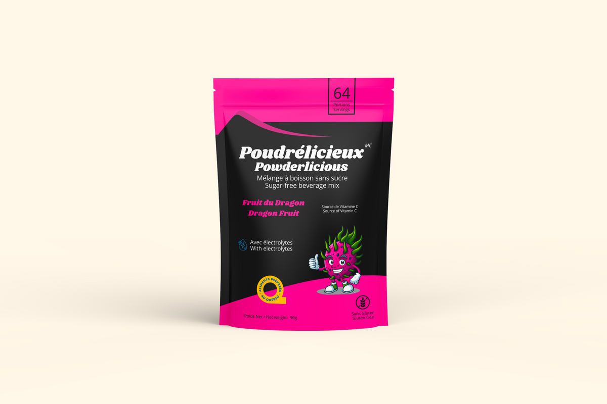 Sachet Poudrélicieux Mélange à boisson sans sucre – Fruit du dragon – 96 g