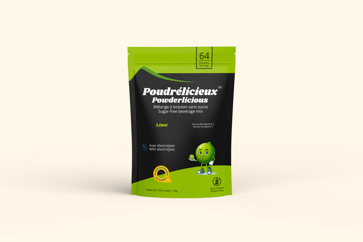 Sachet Poudrélicieux Mélange à boisson sans sucre – Lime – 96 g