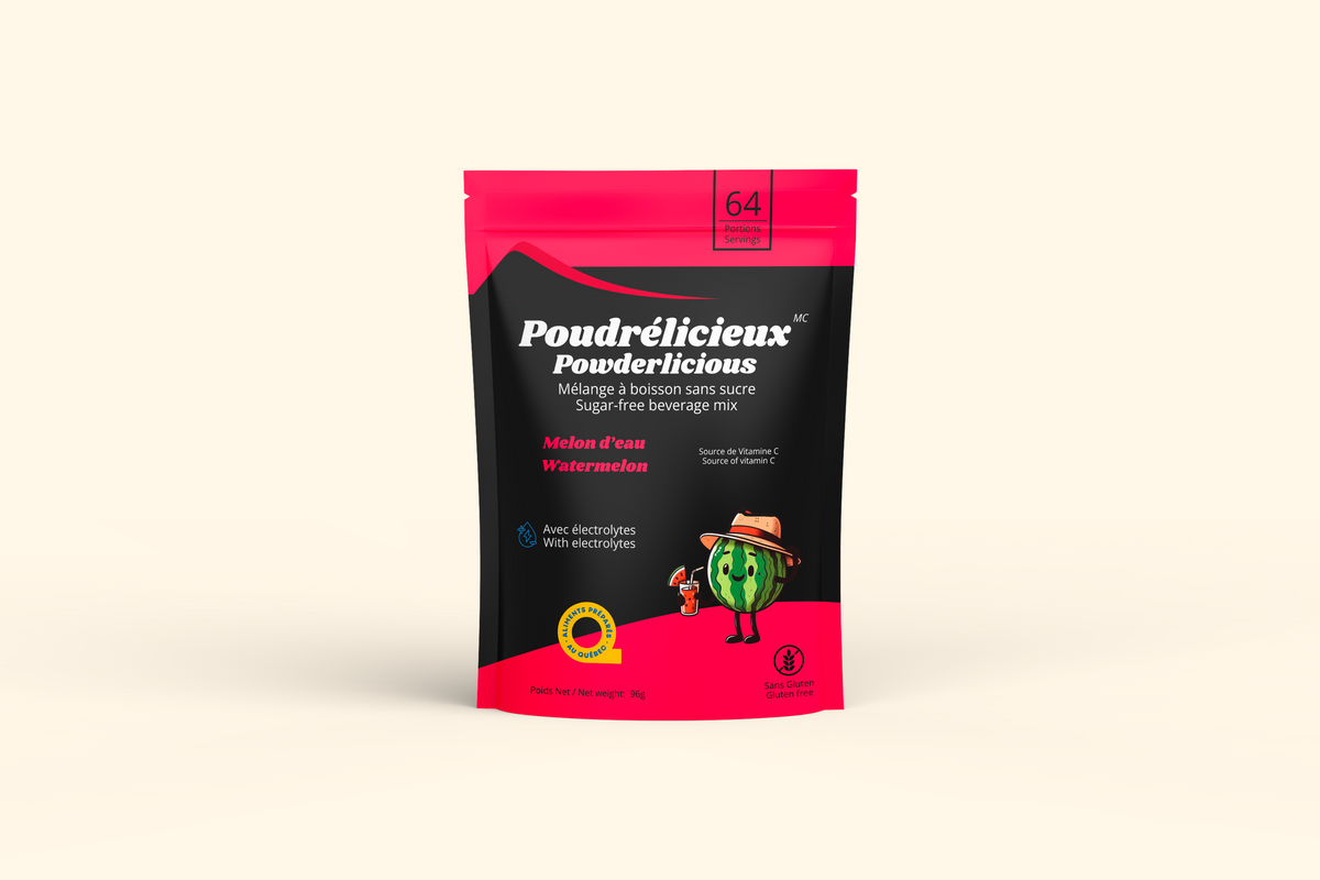 Sachet Poudrélicieux Mélange à boisson sans sucre – Melon d’eau – 96 g