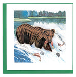 Carte de vœux grizzly sauvage en quilling
