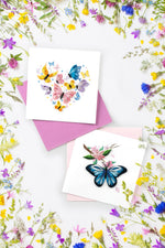 Carte de vœux papillon cœur en quilling