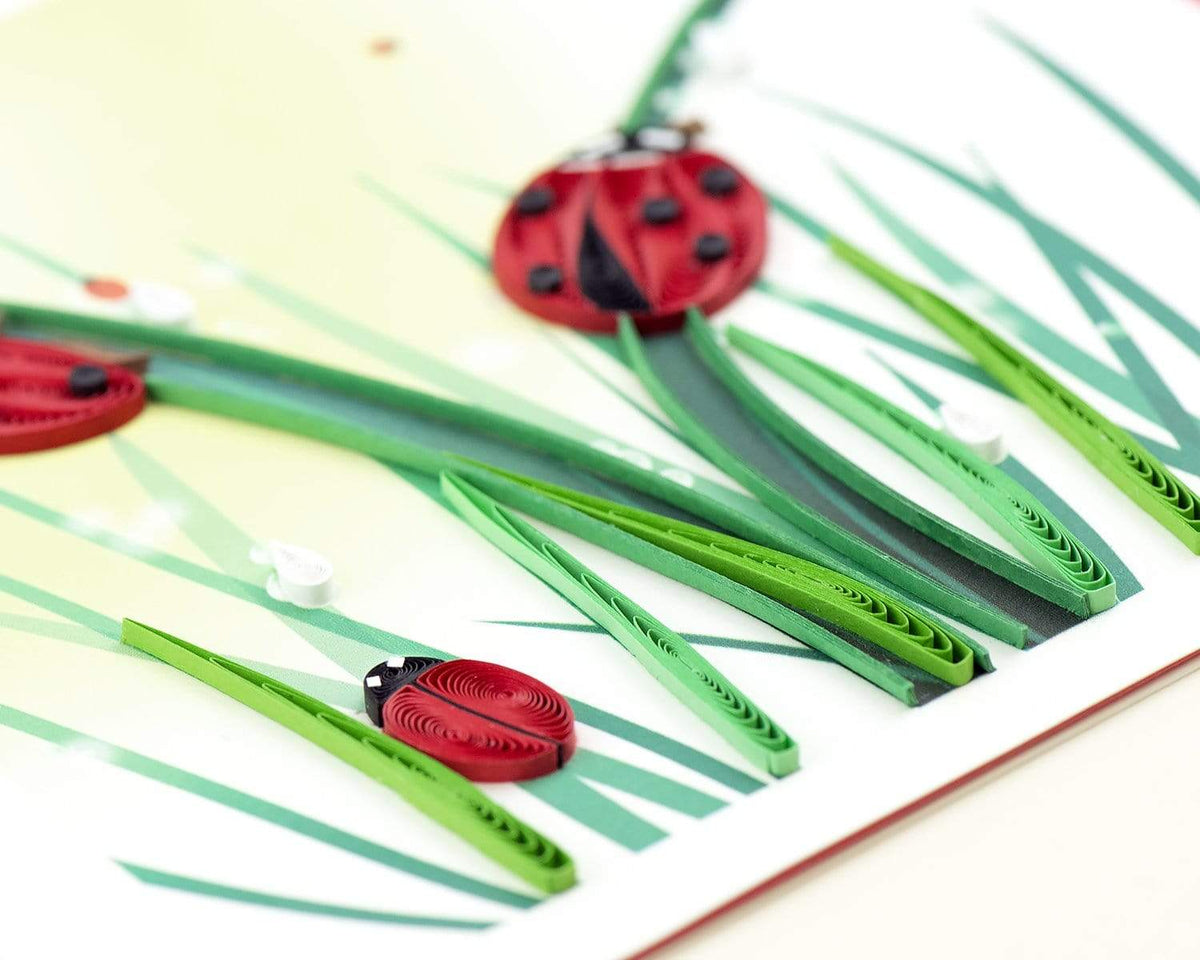 Carte de vœux coccinelle en papier roulé