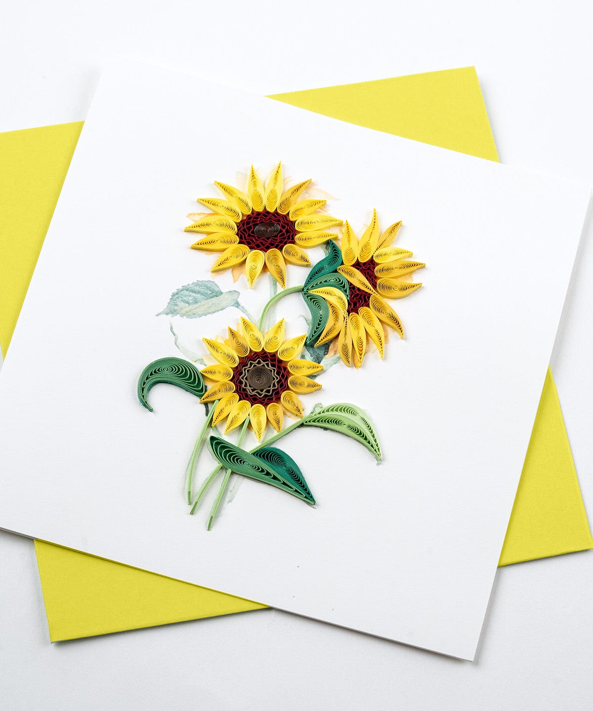 Carte de vœux tournesols sauvages en papier roulé