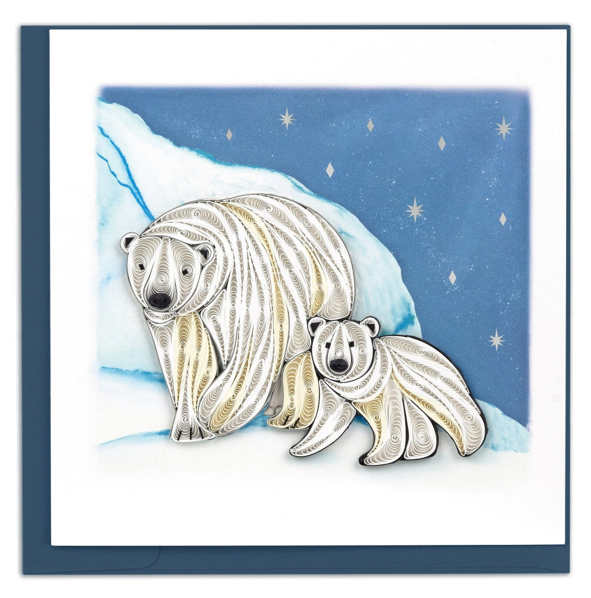 Carte de vœux ours polaires en quilling