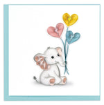 Carte de vœux éléphanteau quilling félicitations