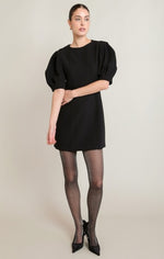Robe à manches ballon Dex, coloris noir, vêtement porté en tenue