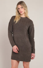 Robe en tricot torsadé Dex, coloris châtaignier, vêtement porté