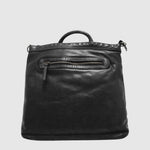Sac à dos convertible Amalia en cuir The Trend, noir, vue face