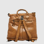 Sac à dos convertible Amalia en cuir The Trend, tan, vue dos
