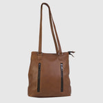 Sac à dos convertible en cuir Hunt, tan, vue face