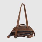Sac à dos convertible en cuir Hunt, tan, vue intérieur