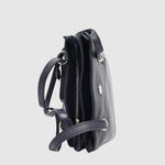 Sac à dos convertible en cuir The Trend – Format mince, marine, vue ouverture