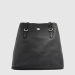 Sac à dos convertible en cuir The Trend – Format mince, noir, vue face