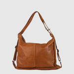 Sac à main convertible Brunello en cuir vintage The Trend, tan, vue face