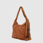 Sac à main convertible Brunello en cuir vintage The Trend, tan, vue trois-quarts
