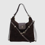 Sac à main convertible Casanova en suède The Trend, brun foncé, vue face