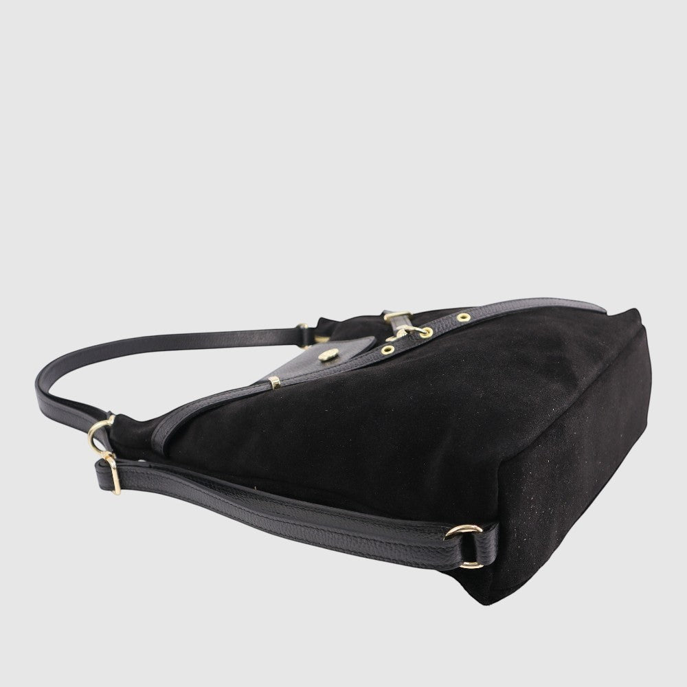 Sac à main convertible Casanova en suède The Trend, noir, vue dessus