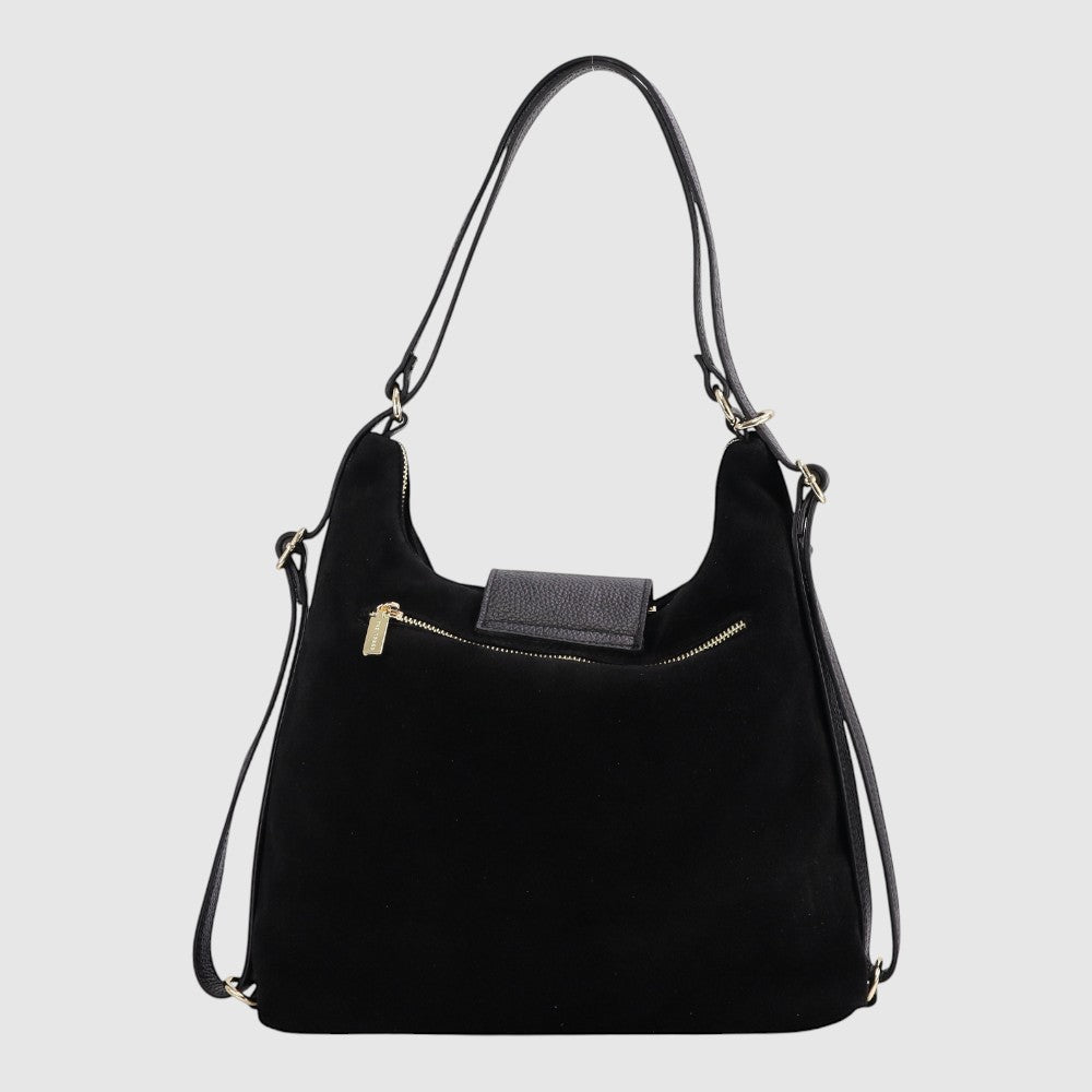 Sac à main convertible Casanova en suède The Trend, noir, vue dos