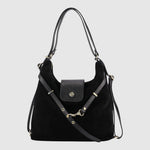 Sac à main convertible Casanova en suède The Trend, noir, vue face