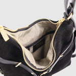 Sac à main convertible Casanova en suède The Trend, noir, vue intérieur
