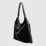 Sac à main convertible Casanova en suède The Trend, noir, vue profil