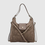 Sac à main convertible Casanova en suède The Trend, taupe, vue face