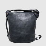 Sac à main convertible en cuir italien The Trend – Bleu denim, bleu denim, vue de face