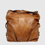 Sac à main convertible en cuir italien The Trend – Grand format, tan, vue de face